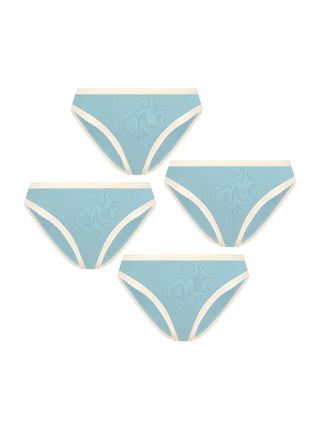 Bio-Baumwoll-Slip mit Spitze – 4er Pack