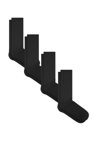 Bio-Baumwoll-Socken mit längerem Bündchen - 4er Pack