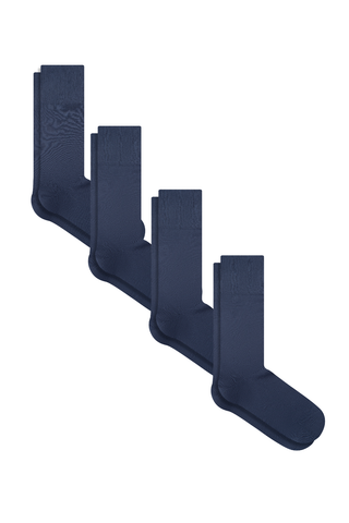 Bio-Baumwoll-Socken mit längerem Bündchen - 4er Pack