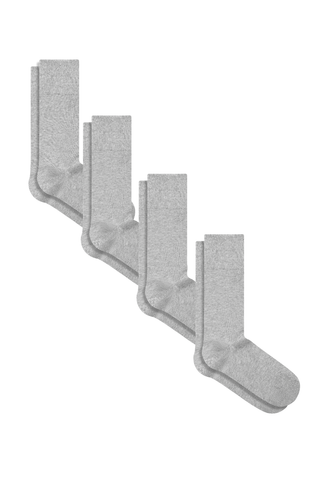 Bio-Baumwoll-Socken mit längerem Bündchen - 4er Pack