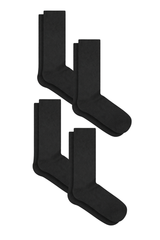 Bio-Baumwoll-Socken mit längerem Bündchen - 4er Pack
