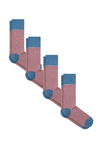 Bio-Baumwoll-Socken mit längerem Bündchen - 4er Pack