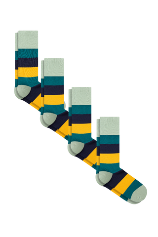 Bio-Baumwoll-Socken mit längerem Bündchen - 4er Pack
