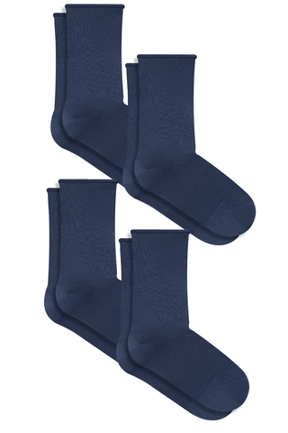 Bio-Baumwoll-Socken mit Rollrand Unisex – 4er Pack