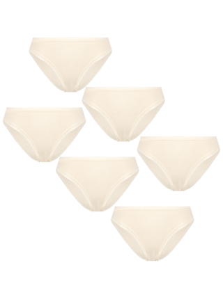 Bio-Baumwoll-Slip mit Spitze – 6er Pack