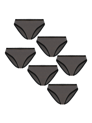 Bio-Baumwoll-Slip mit Spitze – 6er Pack