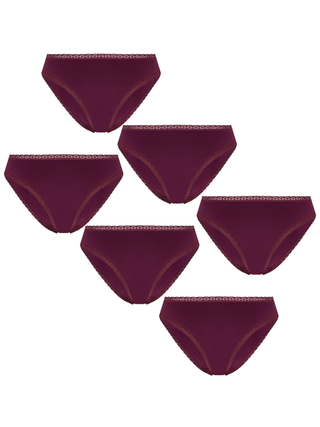Bio-Baumwoll-Slip mit Spitze – 6er Pack