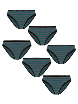 Bio-Baumwoll-Slip mit Spitze – 6er Pack