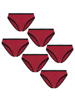 Bio-Baumwoll-Slip mit Spitze – 6er Pack