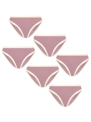 Bio-Baumwoll-Slip mit Spitze – 6er Pack