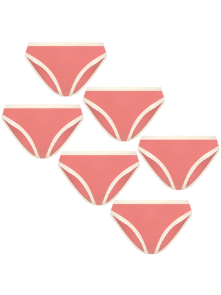 Bio-Baumwoll-Slip mit Spitze – 6er Pack