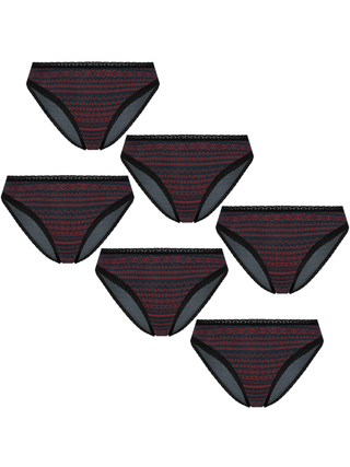 Bio-Baumwoll-Slip mit Spitze – 6er Pack