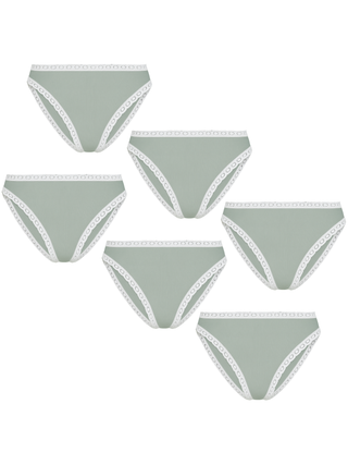 Bio-Baumwoll-Slip mit Spitze – 6er Pack