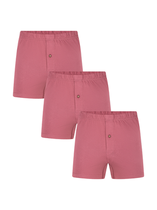 Bio-Baumwoll-Boxershorts mit Holzknopf - 3er Pack