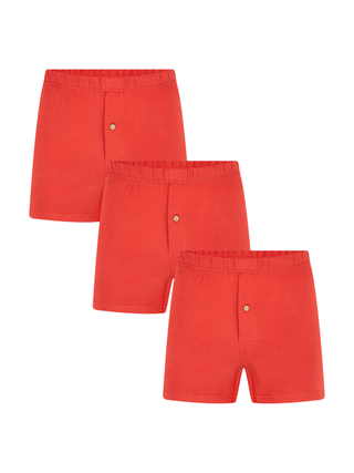Bio-Baumwoll-Boxershorts mit Holzknopf - 3er Pack