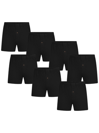Bio-Baumwoll-Boxershorts mit Holzknopf - 7er Pack