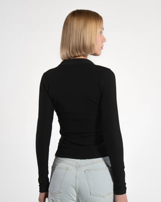 2ER SET DAMEN LANGARM BLUSE | NAVY/SCHWARZ