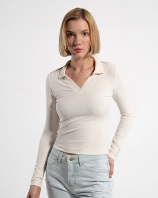 2ER SET DAMEN LANGARM BLUSE | NAVY/ZARTES BEIGE