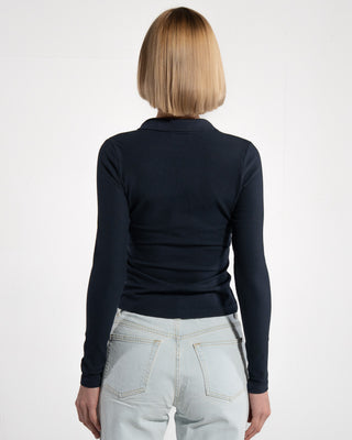 2ER SET DAMEN LANGARM BLUSE | NAVY/ZARTES BEIGE