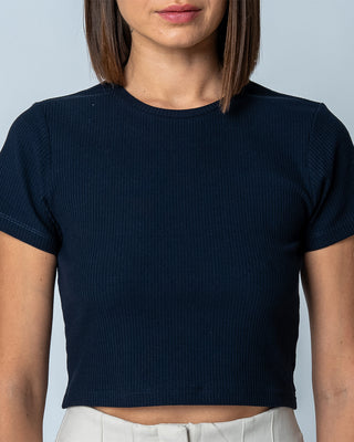 Geripptes Cropped T-Shirt | Bild 9
