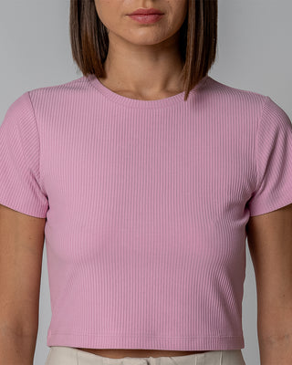 WOMEN'S RIBBED CROPPED T-SHIRT | LILAC SACHET