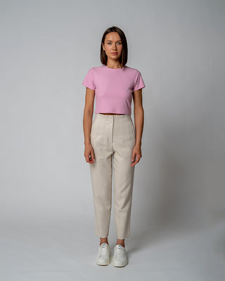 WOMEN'S RIBBED CROPPED T-SHIRT | LILAC SACHET