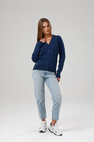 Damen Strickjacke mit V-Ausschnitt