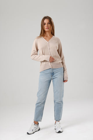Damen Strickjacke mit V-Ausschnitt