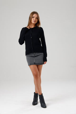 Damen Strickjacke mit Rundhalsausschnitt