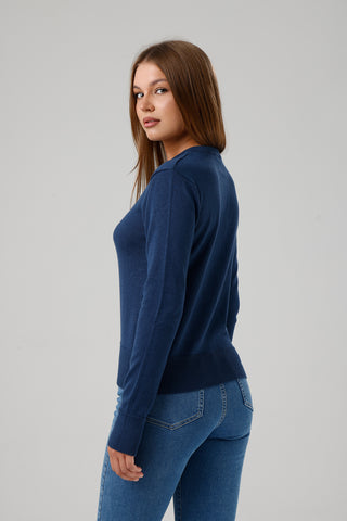 Damen Strickjacke mit Rundhalsausschnitt