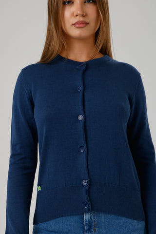 Damen Strickjacke mit Rundhalsausschnitt