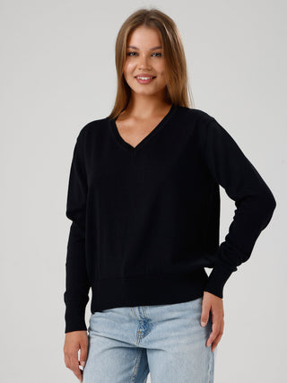 Damen Pullover mit V-Ausschnitt
