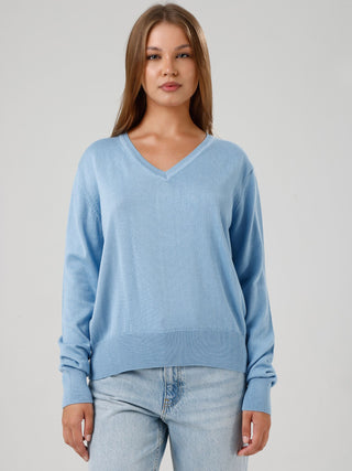 Damen Pullover mit V-Ausschnitt