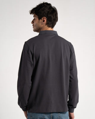 2ER SET HERREN LANGARM-POLOSHIRT | ANTHRAZIT/TRAUBENBLATT