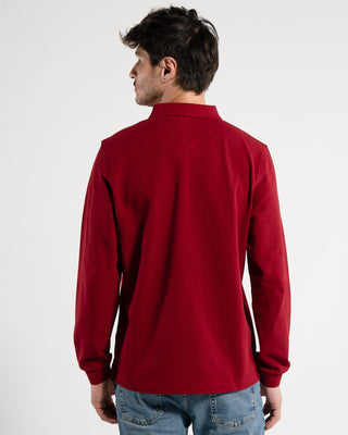 2ER SET HERREN LANGARM-POLOSHIRT | BORDEAUX/TRAUBENBLATT