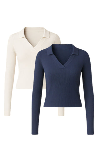 2er Set Langarm Bluse